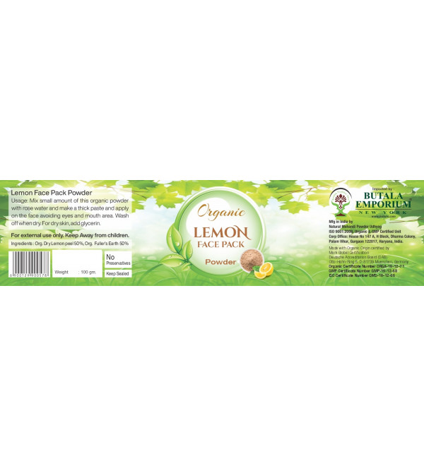 Organic Lemon Powder Face Pack