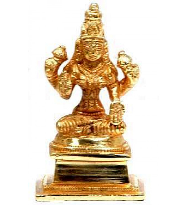 Brass Lakshmi (Gold Finished) 3"