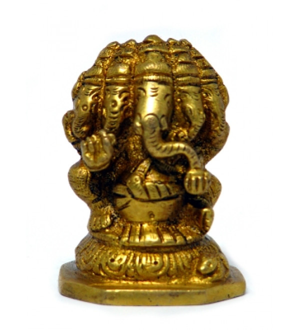 Brass Ganesh (Five Faces) 3"